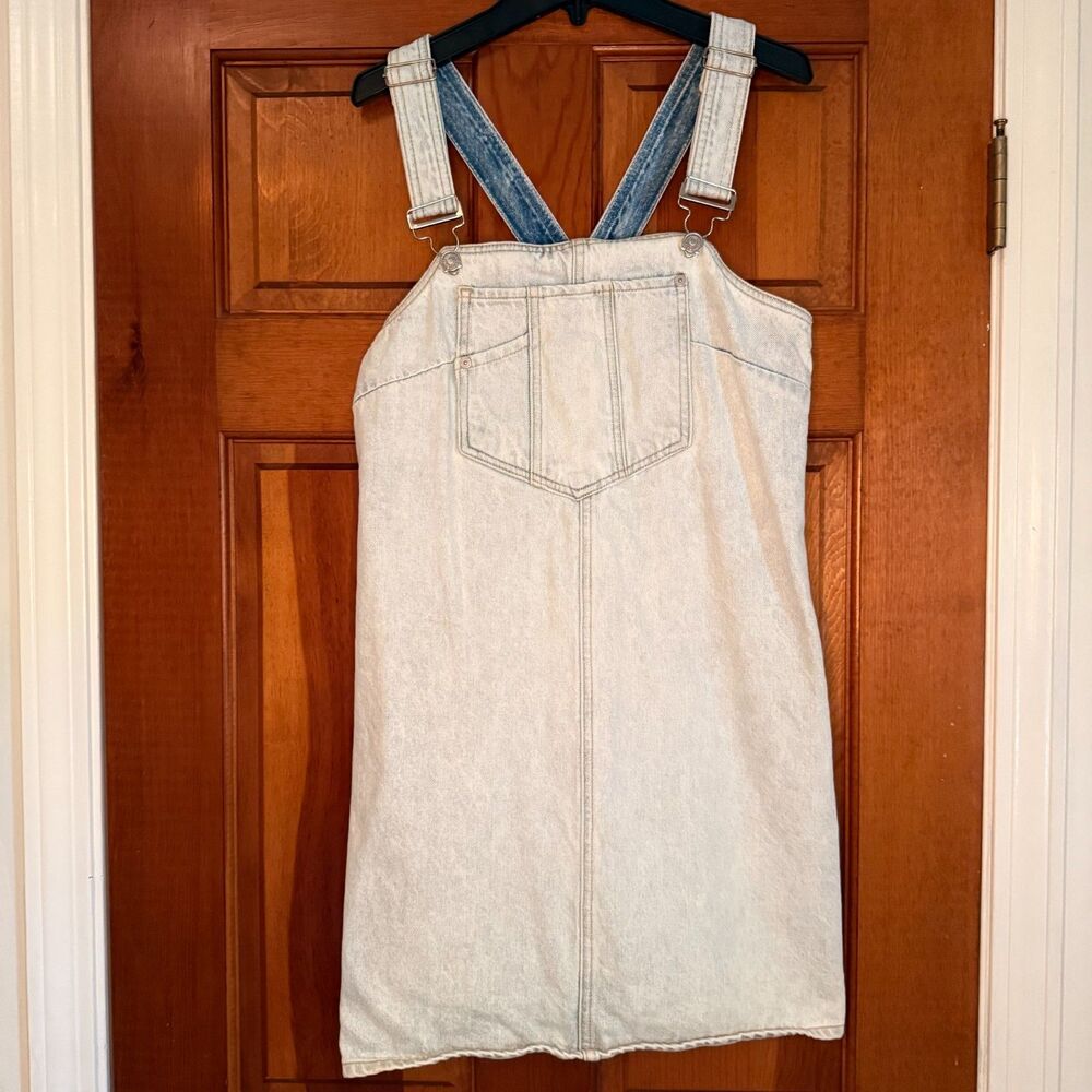 7 For All Mankind Light Wash Denim Overall Dress Women's Size S